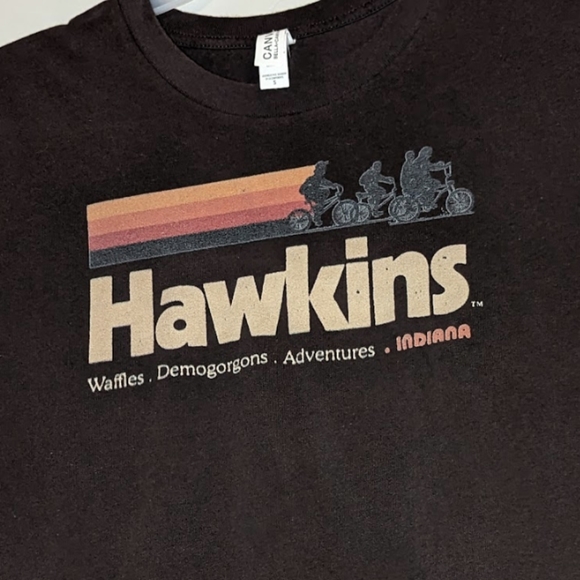 Hawkins Indiana Stranger Things Brown Tee - Picture 2 of 4